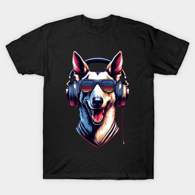 Azawakh Smiling DJ with Headphones in Japanese Art T-Shirt by ArtRUs